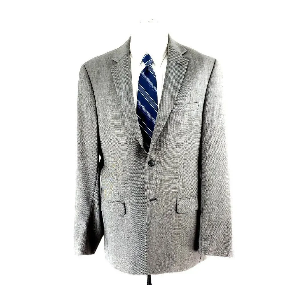 Joseph Jos A Bank Wool 2 Button‎ Blazer 38R Gray Star Check Tagged 41L